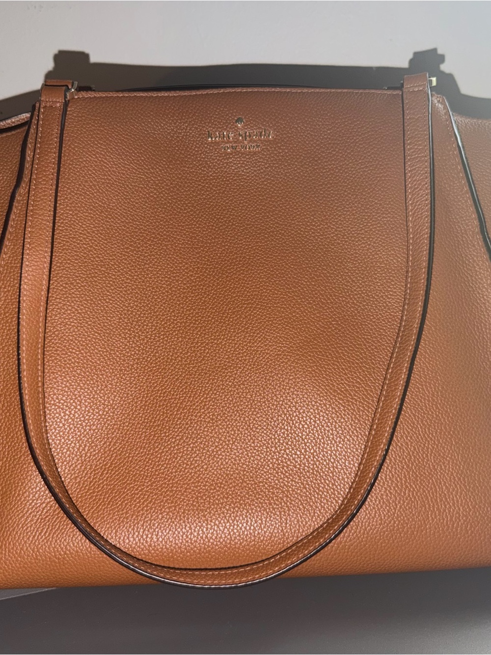 kate spade tan pebbled leather tote